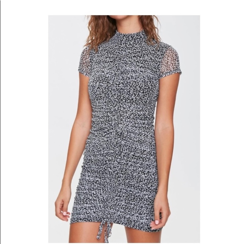 Black and white knit dress